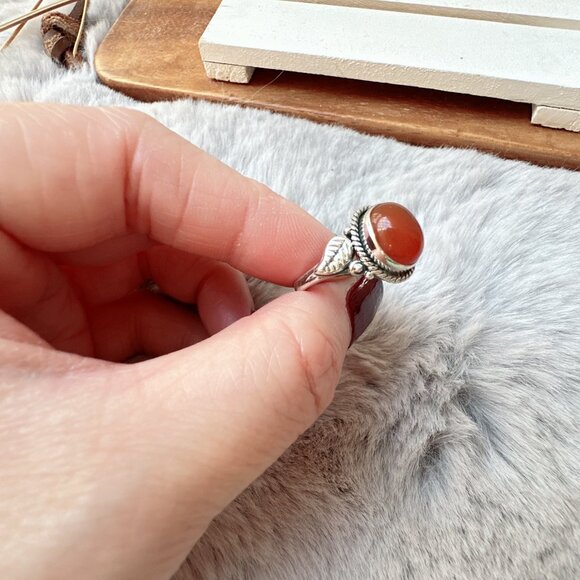 New Carnelian Sterling Silver Ring - Picture 3 of 5